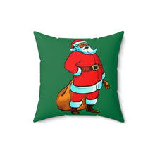 Load image into Gallery viewer, “Black Santa” Spun Polyester Square Pillow