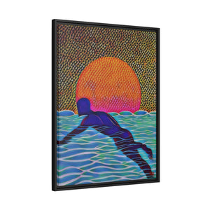 Night Swim - Digital Art on Matte Canvas