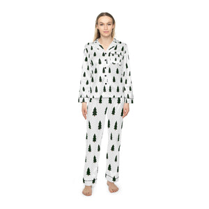 "Holiday Trees" Women's Satin Pajamas (AOP)