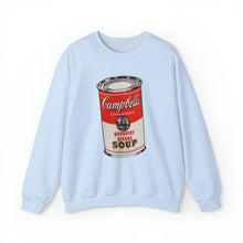 Load image into Gallery viewer, Ode to Warhol, Basquiat Bisque Soup Can - Vintage Custom Graphic Print Unisex Heavy Blend™ Crewneck Sweatshirt