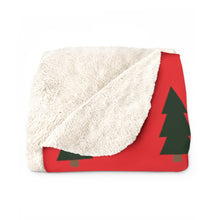Load image into Gallery viewer, &quot;Christmas Trees&quot; Graphic Print Sherpa Fleece Blanket