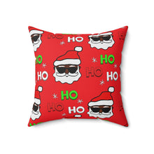Load image into Gallery viewer, “Black Santa Ho Ho Ho” Spun Polyester Square Pillow