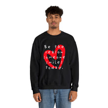 Load image into Gallery viewer, Be The Reason Someone Smiles Today - Graphic Print Unisex Heavy Blend™ Crewneck Sweatshirt