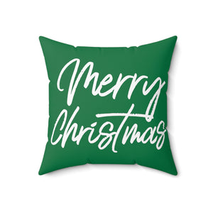 “Merry Christmas” Spun Polyester Square Pillow