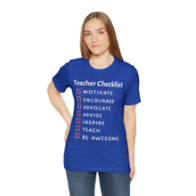Load image into Gallery viewer, &quot;Teacher Checklist&quot; Vintage Graphic  Unisex Jersey Short Sleeve Tee