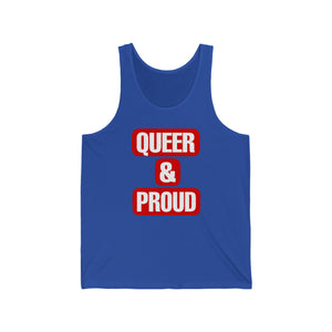 "Queer & Proud" Unisex Jersey Tank