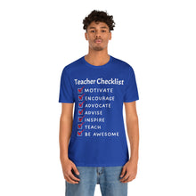 Load image into Gallery viewer, &quot;Teacher Checklist&quot; Vintage Graphic  Unisex Jersey Short Sleeve Tee
