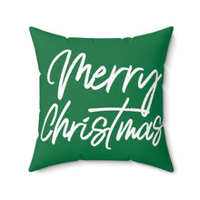 Load image into Gallery viewer, “Merry Christmas” Spun Polyester Square Pillow
