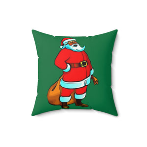 “Black Santa” Spun Polyester Square Pillow