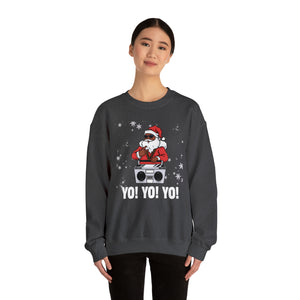 Santa , Yo Yo Yo - Graphic Print Unisex Heavy Blend™ Crewneck Sweatshirt