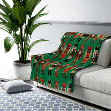 Load image into Gallery viewer, &quot;Black Nutcracker&quot; Graphic Print Sherpa Fleece Blanket
