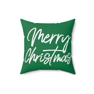 “Merry Christmas” Spun Polyester Square Pillow