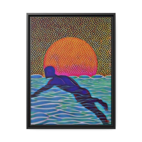 Night Swim - Digital Art on Matte Canvas