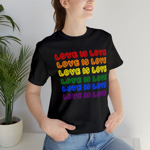 "Love is Love" Custom Graphic Print Unisex Jersey Short Sleeve Tee