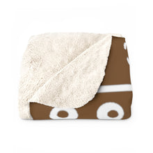 Load image into Gallery viewer, &quot;Patterns - Brown&quot; Graphic Print Sherpa Fleece Blanket